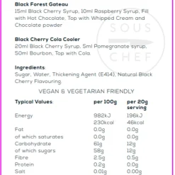 William Fox Premium Black Cherry Syrup, 750ml