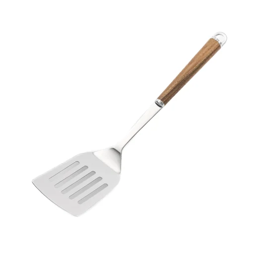 Wood Handle Stainless Steel Slotted Turner